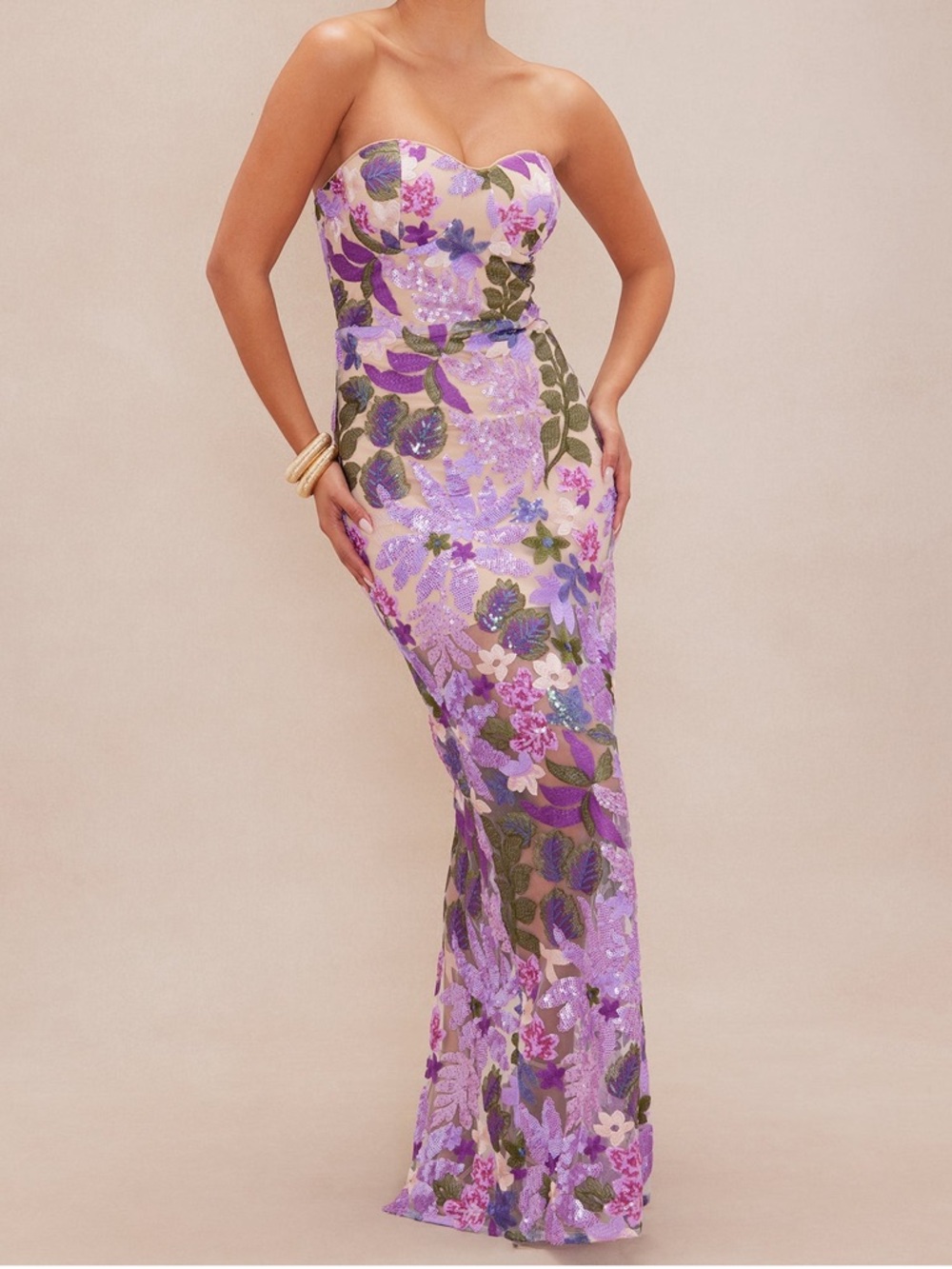 NWTS Fashion Nova Luxe Evelynn Embroidered Midi Dress -
Lavender/combo Size XS